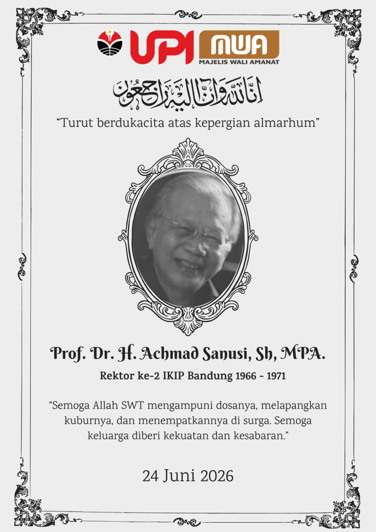 Majelis Wali Amanat (MWA) Universitas Pendidikan Indonesia menyampaikan duka cita yang mendalam atas wafatnya Prof. Dr. H. Achmad Sanusi, S.H., M.P.A., Rektor ke-2 IKIP Bandung periode 1966–1971.